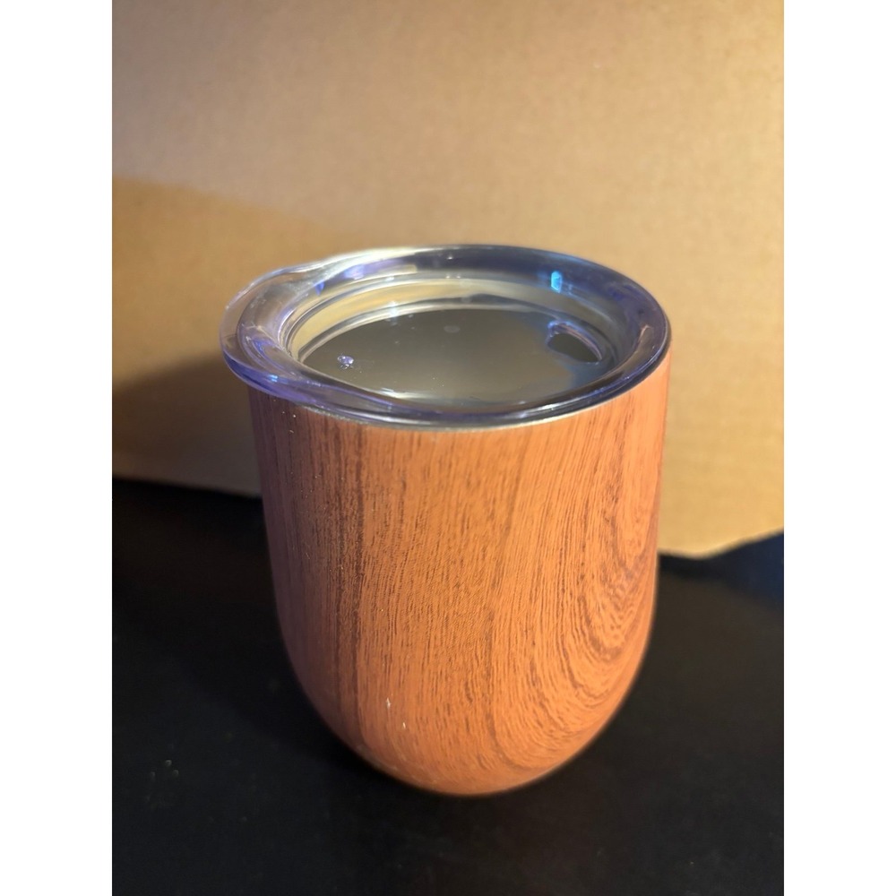 Wood Grain Insulated Tumbler with Lid
